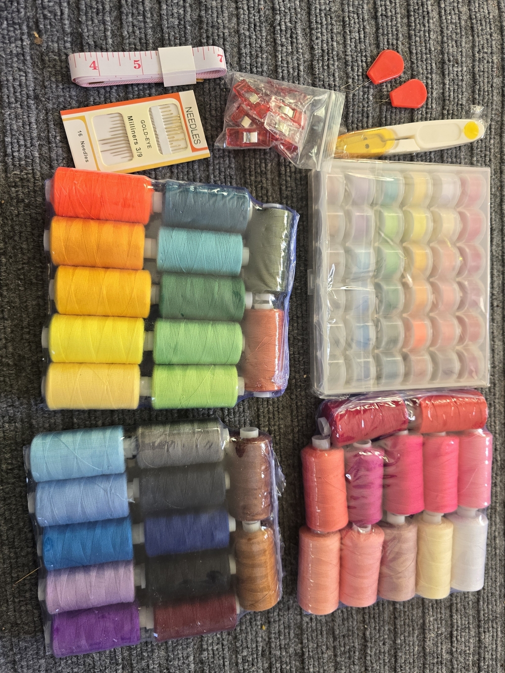 Assorted Thread and Sewing Kit - Multicolor